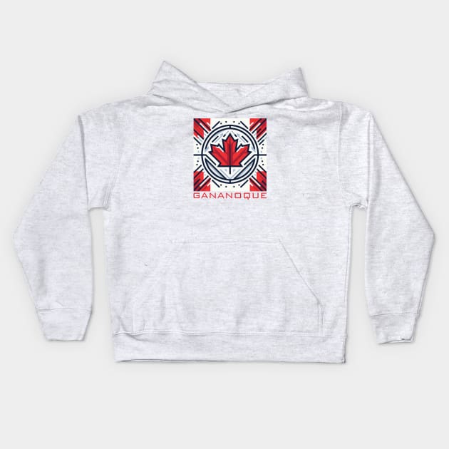 Gananoque Ontario Canada Flag Kids Hoodie by Heartsake